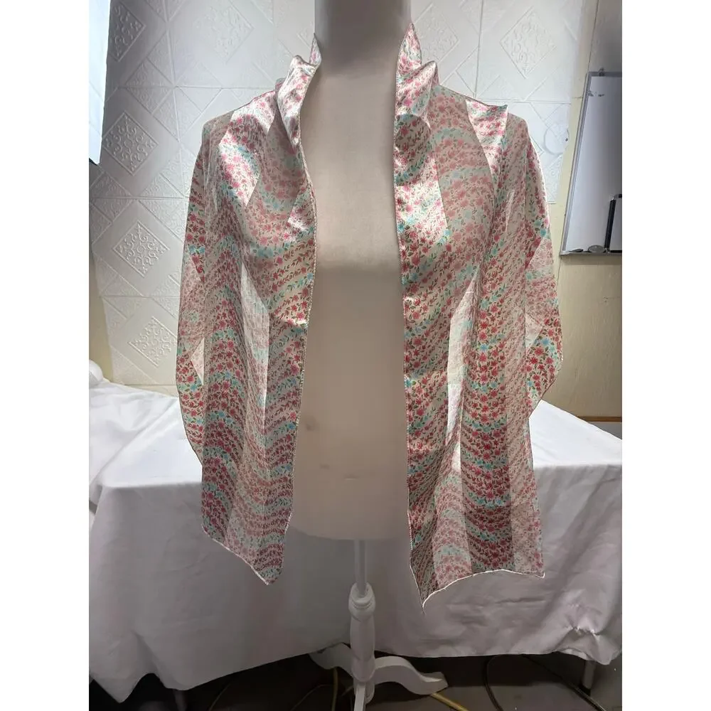 SKU3023 Pink & Blue Floral Fashion Scarf 13.5